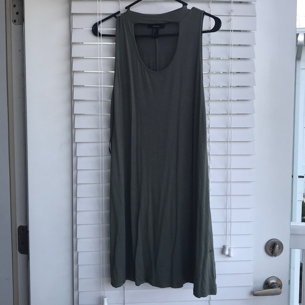 Army green choker dress FOREVER 21